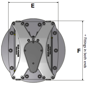 SPS55 actuator measurement illustration - top view